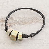 Upcycled metal pendant bracelet,