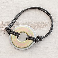 Upcycled metal pendant bracelet,