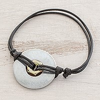 Upcycled metal pendant bracelet,