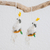 Glasperlen-Ornamente, 'Weiße Kakadus' (Paar) - Glasperlenweiße Kakadu-Ornamente aus Guatemala (Paar)