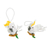 Glass beaded ornaments, 'White Cockatoos' (pair) - Glass Beaded White Cockatoo Ornaments from Guatemala (Pair) (image 2a) thumbail