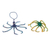 Glass beaded ornaments, 'Marine Beauty' (pair) - Hand-Beaded Glass Octopus Ornaments from Guatemala (Pair) (image 2b) thumbail