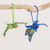 Glass beaded ornaments, 'Free Flight' (pair) - Hand-Beaded Glass Dragonfly Ornaments from Guatemala (Pair) thumbail