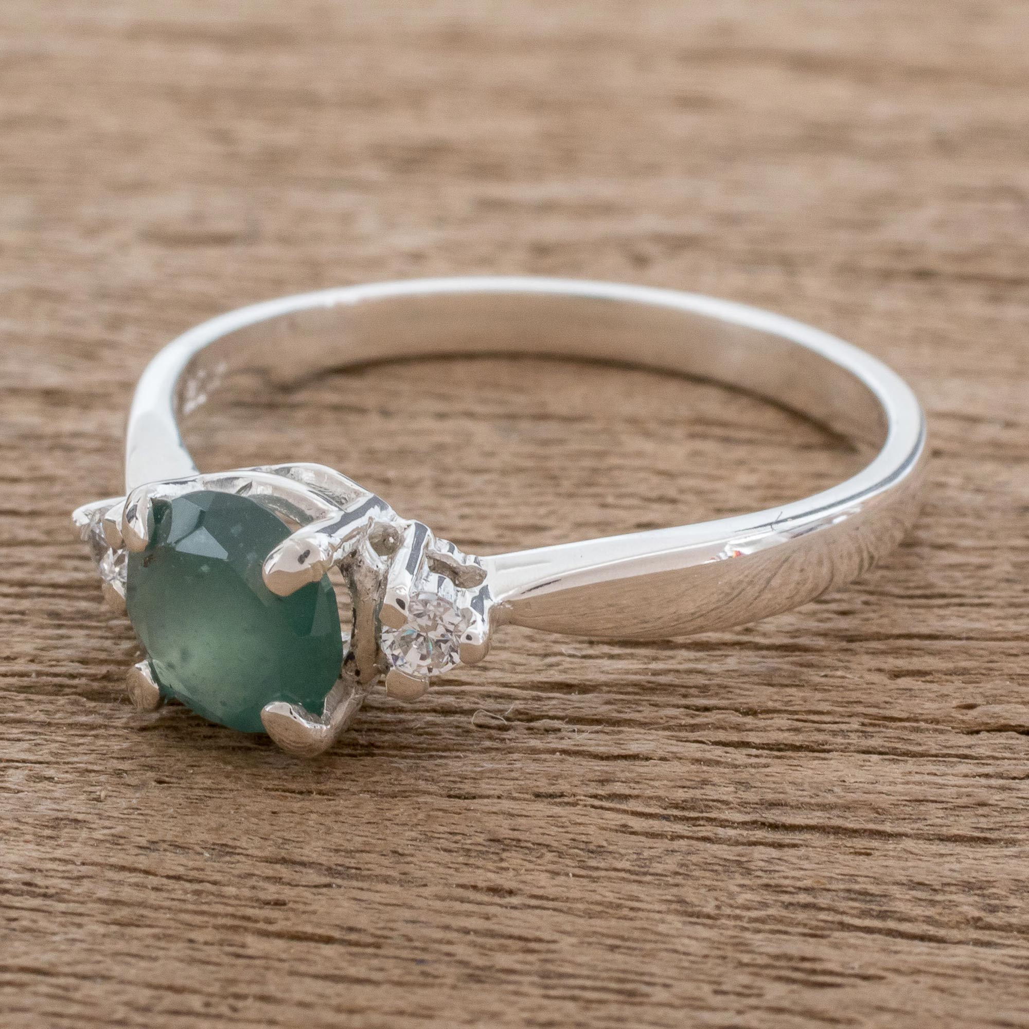 UNICEF Market | Green Jade Solitaire Ring from Guatemala - Age-Old Beauty