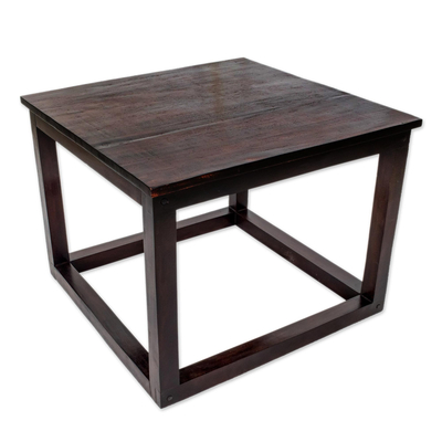 Modern Square Wood Accent Table from Guatemala