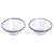 Glass desert bowls, 'Icy Sweet' (pair) - Handblown Recycled Glass Blue Rim Desert Bowls (Pair) (image 2a) thumbail