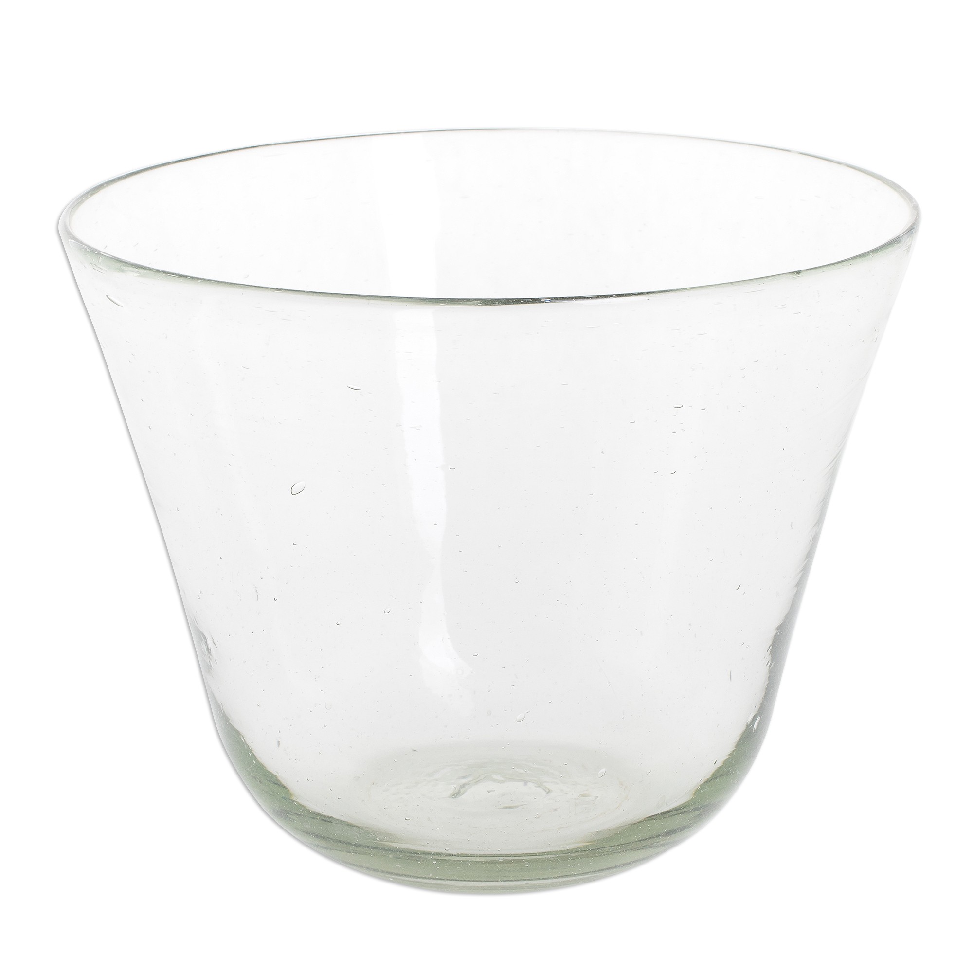 Handblown Recycled Clear Glass Salad Bowls (Set of 3) Clear Delight