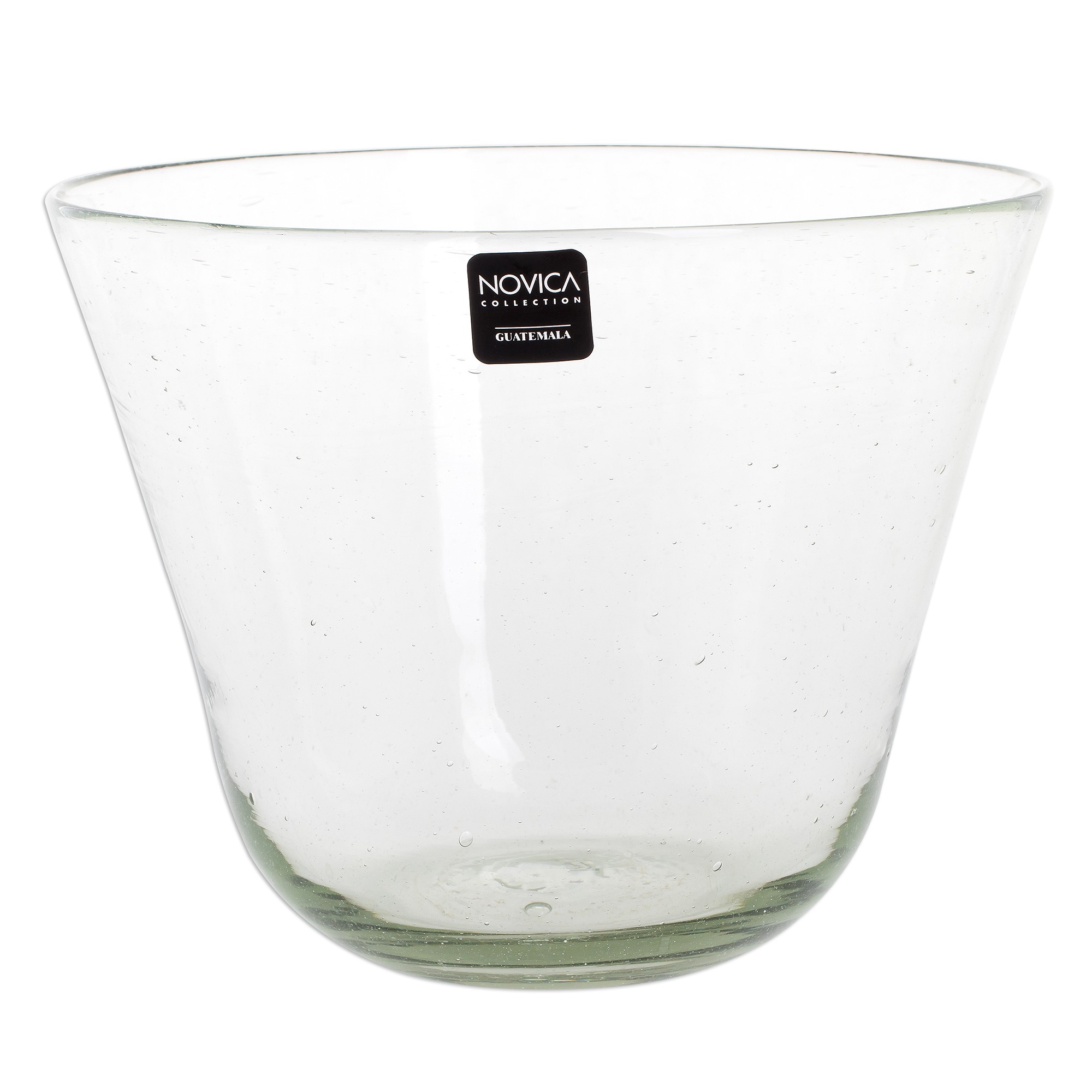 Handblown Recycled Clear Glass Salad Bowls (Set of 3) Clear Delight