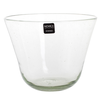 Juego de ensaladeras de cristal, (juego de 3) - Ensaladeras de vidrio transparente reciclado soplado a mano (juego de 3)
