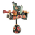 Wood sculpture, 'Heralding Angel' - Handcrafted Multi-Color Trumpeting Wood Angel Sculpture (image 2a) thumbail