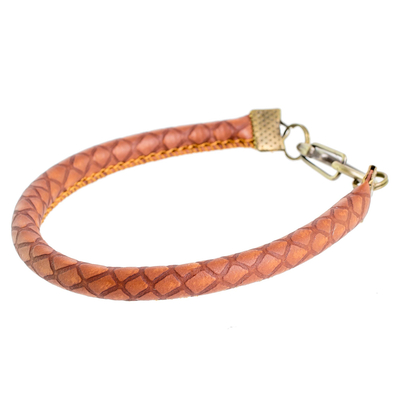 Faux leather wristband bracelet, 'Stylishly Fresh' - Handmade Faux Leather Wristband Bracelet from Guatemala
