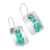 Sterling silver drop earrings, 'Verdant Shimmer' - Sterling Silver Rectangle Drop Earrings (image 2c) thumbail