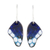 Pendientes colgantes de cobre esmaltado - Pendientes colgantes de cobre esmaltado con alas de mariposa azul
