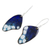 Enameled copper dangle earrings, 'Blue Winged Butterfly' - Blue Butterfly Wing Enameled Copper Dangle Earrings (image 2c) thumbail