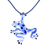 Handblown glass pendant necklace, 'Speckled Frog' - Blue with Black Spots Handblown Glass Frog Pendant Necklace (image 2c) thumbail