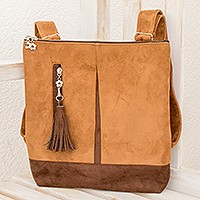 Suede backpack,