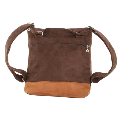 Suede backpack, 'Exploration in Espresso' - Handmade Suede Backpack in Espresso from Costa Rica