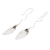 Sterling silver drop earrings, 'Windy Leaves' - Leaf-Shaped Sterling Silver Drop Earrings from Costa Rica