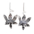 Sterling silver drop earrings, 'Fascinating Dark Orchids' - Oxidized Sterling Silver Orchid Drop Earrings