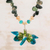 Anhänger-Halskette aus Achat und recyceltem Glas, 'Umweltfreundliche Libelle'. - Achat und recyceltes Glas Libelle Halskette aus Costa Rica