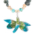Agate and recycled glass beaded pendant necklace, 'Eco-Friendly Dragonfly' - Agate and Recycled Glass Dragonfly Necklace from Costa Rica (image 2c) thumbail