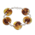 Recycled glass link bracelet, 'Yellow Moon' - Recycled Glass Link Bracelet in Yellow from Costa Rica (image 2a) thumbail