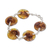 Recycled glass link bracelet, 'Yellow Moon' - Recycled Glass Link Bracelet in Yellow from Costa Rica (image 2b) thumbail