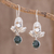 Jade dangle earrings, 'In the Pond' - Jade Frog Dangle Earrings from Guatemala