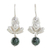 Jade dangle earrings, 'In the Pond' - Jade Frog Dangle Earrings from Guatemala