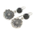 Jade dangle earrings, 'Guatemalan Flowers' - Floral Black Jade Dangle Earrings from Guatemala (image 2c) thumbail