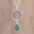 Jade pendant necklace, 'Sunflower Nature' - Jade Sunflower Pendant Necklace from Guatemala (image 2) thumbail