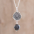 Jade pendant necklace, 'Guatemalan Flower' - Floral Black Jade Pendant Necklace from Guatemala (image 2) thumbail
