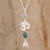 Halskette mit Jade-Anhänger - Halskette mit Jade-Om-Anhänger in Dunkelgrün aus Guatemala