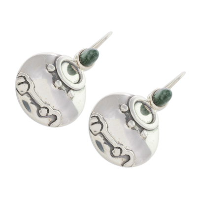 Jade drop earrings, 'Destiny Nahual' - Nahual Jade Drop Earrings from Guatemala