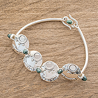 Jade pendant bracelet, 'Destiny Nahual' - Nahual Jade Pendant Bracelet from Guatemala