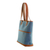 Leather accented cotton shoulder bag, 'Azure Bliss' - Leather Accented Cotton Shoulder Bag in Azure from Guatemala (image 2b) thumbail