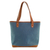 Leather accented cotton shoulder bag, 'Azure Bliss' - Leather Accented Cotton Shoulder Bag in Azure from Guatemala (image 2c) thumbail