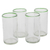Vasos de vidrio reciclado, (juego de 4) - Juego de cuatro vasos de vidrio reciclado soplado a mano en verde