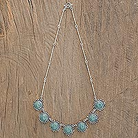 Jade link necklace, 'Sunrise in Antigua'