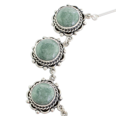 Jade link necklace, 'Sunrise in Antigua' - Round Jade Link Necklace from Guatemala