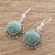 Jade dangle earrings, 'Sunrise in Antigua' - Round Jade Dangle Earrings from Guatemala (image 2b) thumbail
