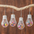 Upcycled light bulb ornaments, 'Worry Not' (set of 4) - Upcycled Glass Light Bulb Worry Doll Ornaments (Set of 4)