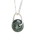 Jade pendant necklace, 'Dark Green Wheel of Fortune' - Round Dark Green Jade Pendant Necklace from Guatemala thumbail