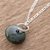 Jade pendant necklace, 'Dark Green Wheel of Fortune' - Round Dark Green Jade Pendant Necklace from Guatemala (image 2b) thumbail