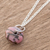 Rhodonite pendant necklace, 'Wheel of Fortune' - Round Rhodonite Pendant Necklace from Guatemala (image 2b) thumbail