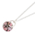 Rhodonite pendant necklace, 'Wheel of Fortune' - Round Rhodonite Pendant Necklace from Guatemala (image 2d) thumbail