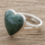 Jade cocktail ring, 'Love Dream' - Heart-Shaped Dark Green Jade Cocktail Ring from Guatemala thumbail