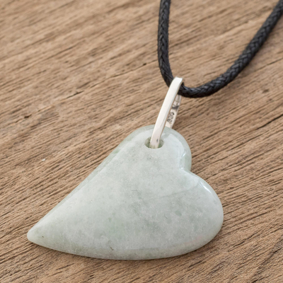 Jade pendant necklace, Culture of Love in Apple Green