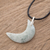 Jade pendant necklace, 'Crescent of Old in Apple Green' - Jade Moon Pendant Necklace in Apple Green from Guatemala thumbail