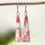 Recycled CD dangle earrings, 'Peaceful Life in Pink' - Recycled CD Dangle Earrings in Pink from Guatemala thumbail